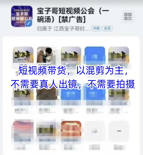 宝子哥头部团队短视频带货，以混剪为主，不需要真人出镜，不需要拍摄【更新11月】-个创网云网创