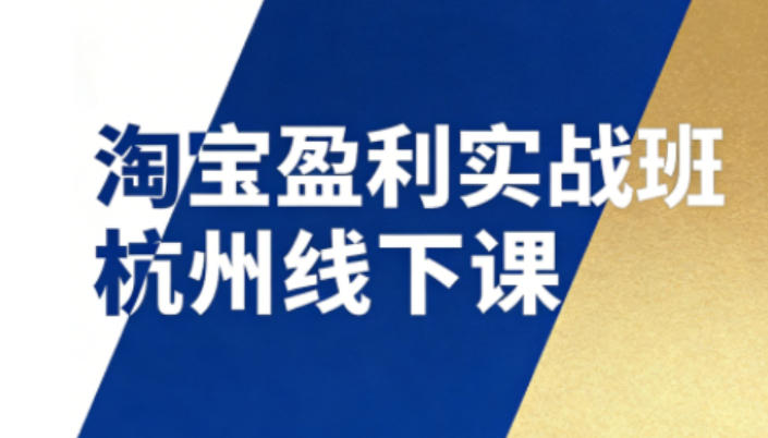 淘宝盈利实战班杭州线下课12月26-28日(音频+字幕)，帮你掌握SOP流程+12门核心技术-个创网云网创