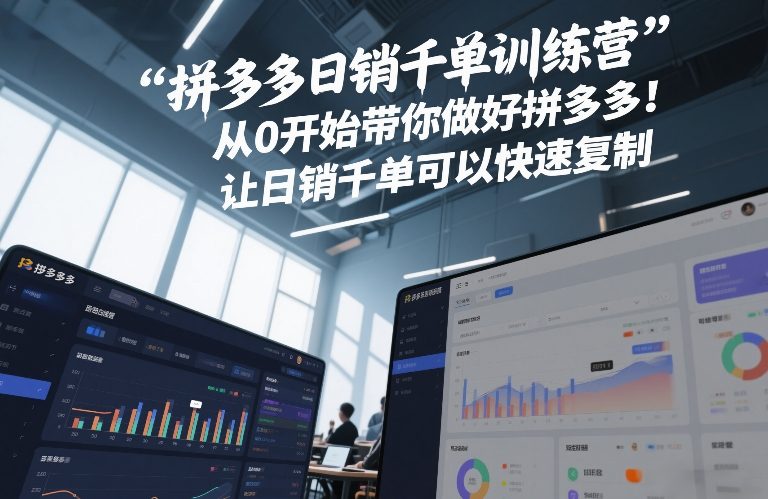 拼多多日销千单训练营,从0开始带你做好拼多多,让日销千单可以快速复制(更新26年1月)-个创网云网创