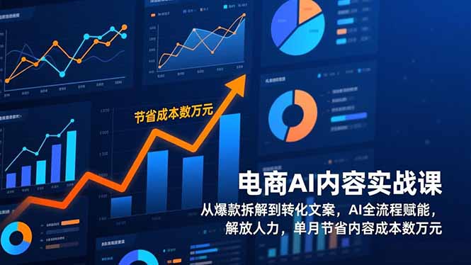 电商AI内容实战课，从爆款拆解到转化文案，AI全流程赋能，解放人力，单月节省内容成本数万元-个创网云网创