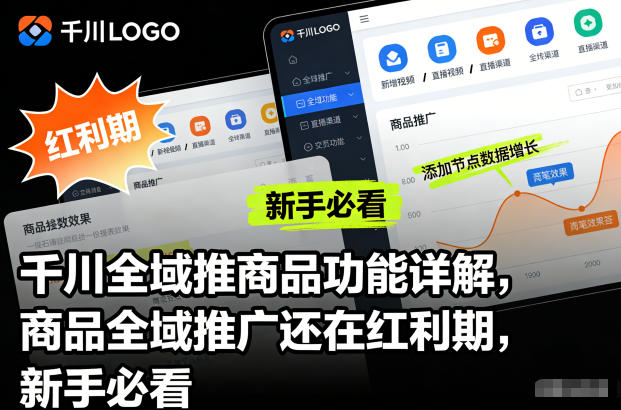 千川全域推商品功能详解，商品全域推广还在红利期，新手必看-个创网云网创
