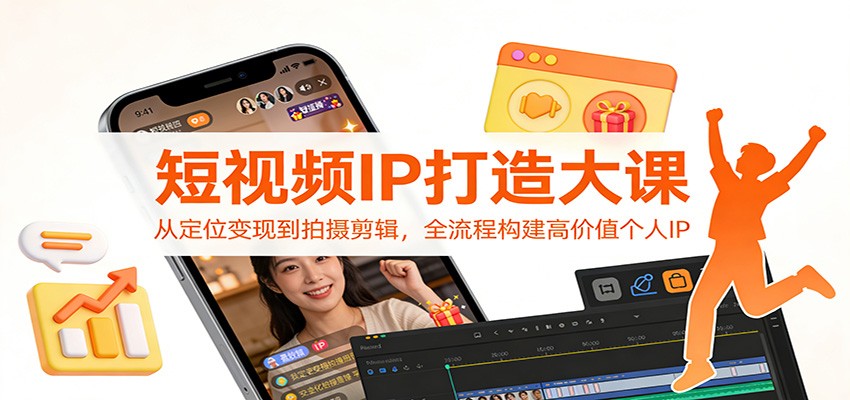 短视频IP打造大课：从定位变现到拍摄剪辑，全流程构建高价值个人IP-个创网云网创