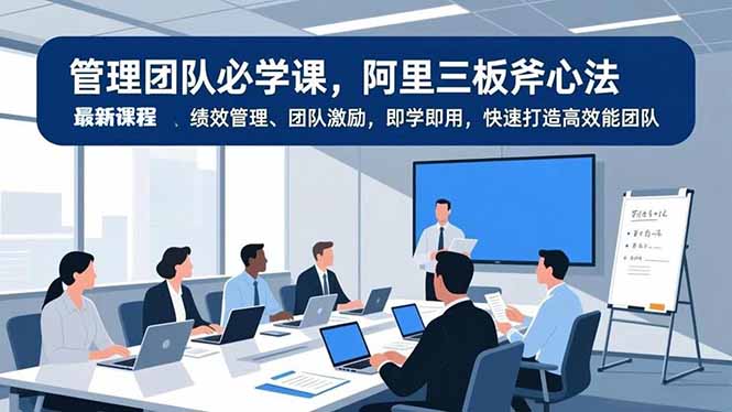 管理团队必学课,阿里三板斧心法、绩效管理、团队激励,即学即用,快速打造高效能团队-个创网云网创