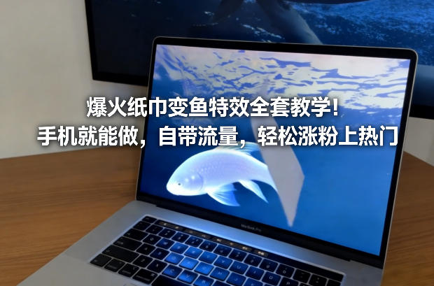 爆火纸巾变鱼特效全套教学！手机就能做，自带流量，轻松涨粉上热门-个创网云网创