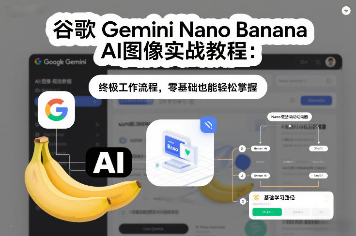 谷歌Gemini Nano Banana AI图像实战教程：终极工作流程，零基础也能轻松掌握-个创网云网创