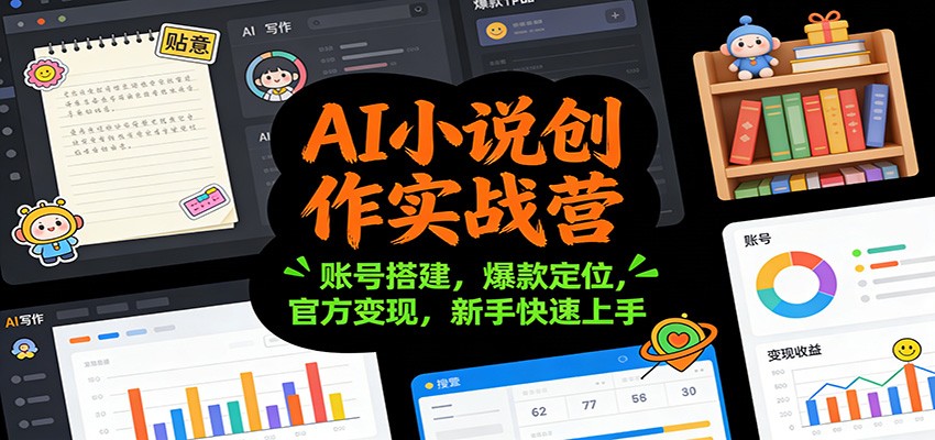 AI小说创作实战营：账号搭建，爆款定位，官方变现，新手快速上手-个创网云网创