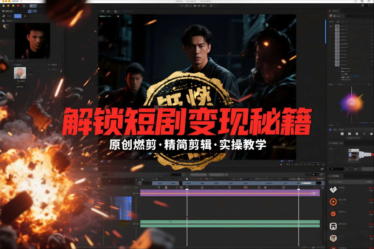 短剧拉新之原创燃剪精简剪辑实操课，解锁短剧变现秘籍-个创网云网创