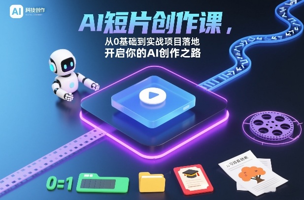 AI短片创作课，从0基础到实战项目落地，开启你的AI创作之路-个创网云网创