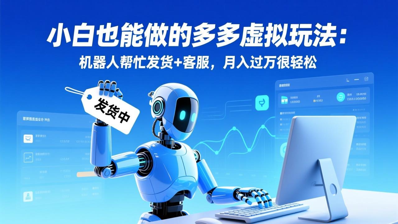 小白也能做的多多虚拟玩法：机器人帮忙发货+客服，月入过万很轻松-个创网云网创