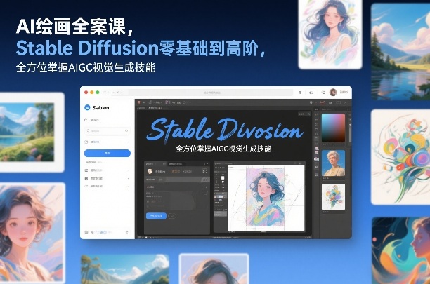 AI绘画全案课，Stable Diffusion零基础到高阶，全方位掌握AIGC视觉生成技能-个创网云网创