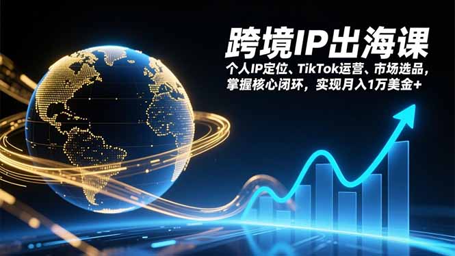 跨境IP出海课，个人IP定位、TikTok运营、市场选品，掌握核心闭环，实现月入1万美金+-个创网云网创