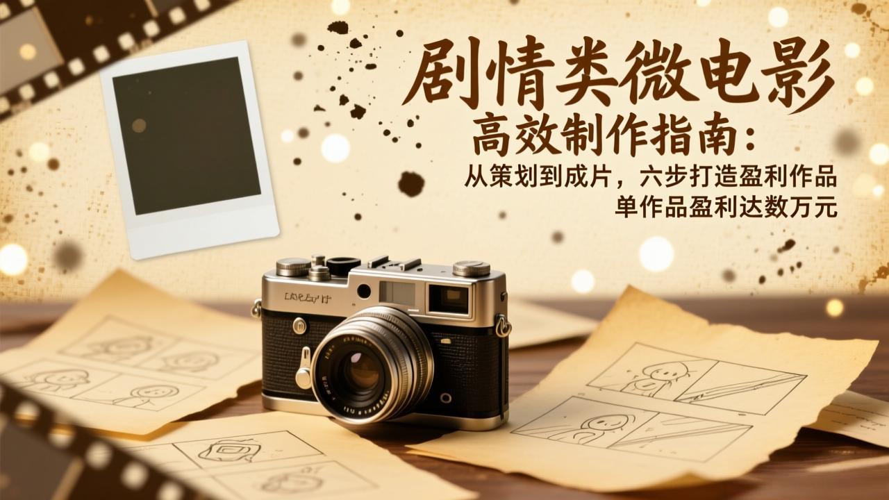 剧情类微电影高效制作指南：从策划到成片，六步打造盈利作品，单作品盈利达数万元-个创网云网创