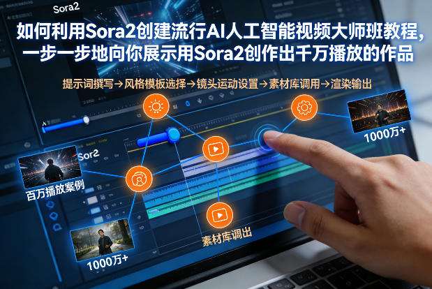 如何利用Sora2创建流行AI人工智能视频大师班，一步一步地向你展示用Sora2创作出千万播放的作品-个创网云网创