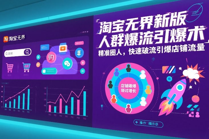 淘宝无界新版人群爆流引爆术,精准圈人,快速破流引爆店铺流量-个创网云网创