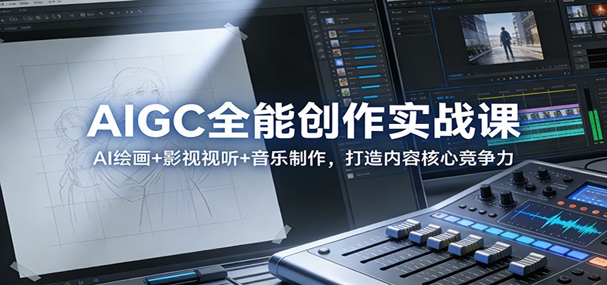 AIGC全能创作实战课：AI绘画+影视视听+音乐制作，打造内容核心竞争力-个创网云网创