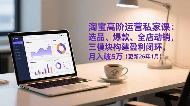 淘宝高阶运营私家课：选品、爆款、全店动销，三模块构建盈利闭环，月入破5万(更新26年1月-个创网云网创