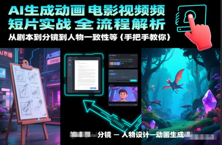 AI生成动画电影视频短片实战全流程解析，从剧本到分镜到人物一致性等手把手教你-个创网云网创