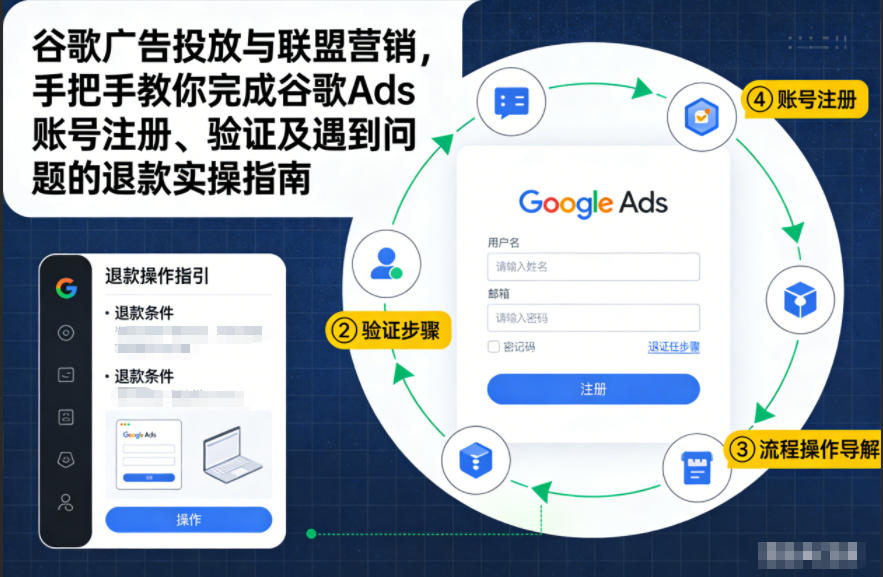 谷歌广告投放与联盟营销，手把手教你完成谷歌Ads账号注册、验证及遇到问题的退款实操指南-个创网云网创