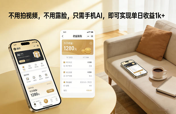 不用拍视频，不用露脸，只需手机AI，即可实现单日收益1k+【揭秘】-个创网云网创