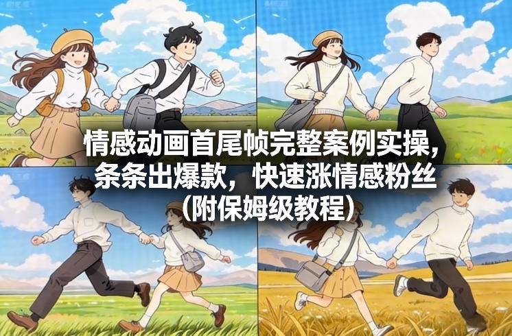 情感动画首尾帧完整案例实操,条条出爆款,快速涨情感粉丝(附保姆级教程)-个创网云网创
