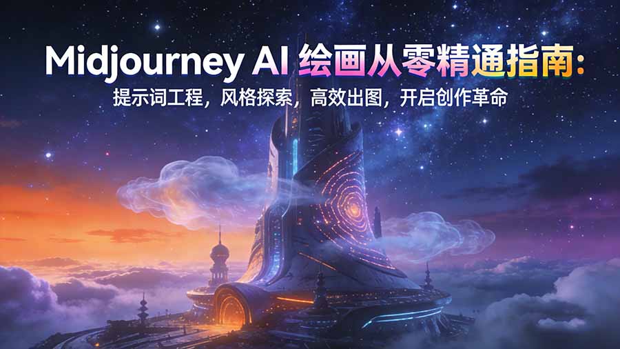 Midjourney AI绘画从零精通指南:提示词工程,风格探索,高效出图,开启创作革命-个创网云网创