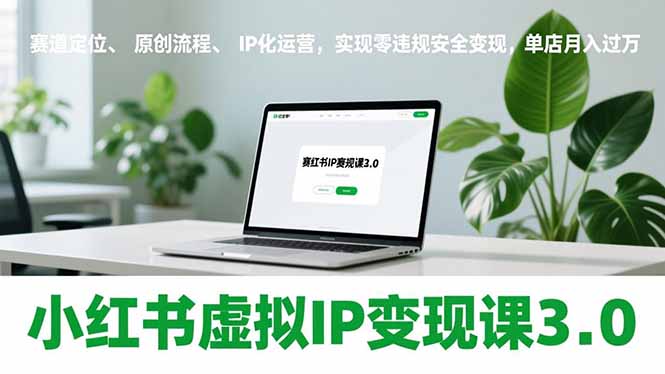 小红书虚拟IP变现课3.0，赛道定位、原创流程、IP化运营，实现零违规安全变现，单店月入过万-个创网云网创