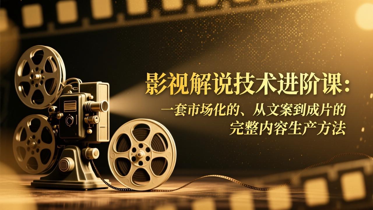 影视解说技术进阶课：一套市场化的、从文案到成片的完整内容生产方法-个创网云网创