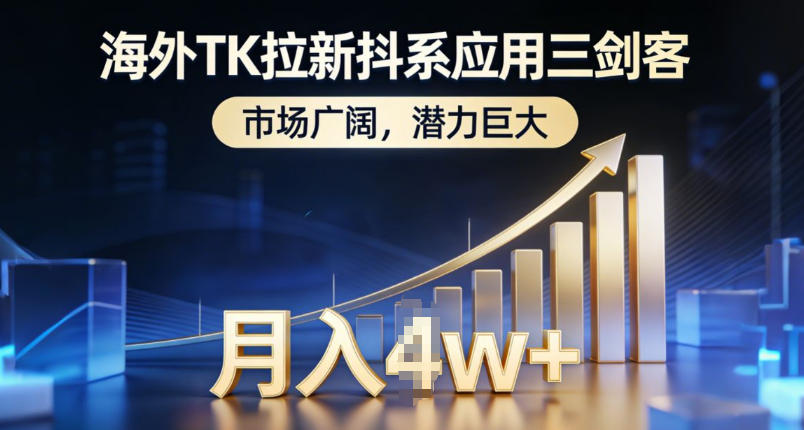 海外TK拉新抖系应用三剑客，市场广阔，潜力巨大，月入1w+-个创网云网创