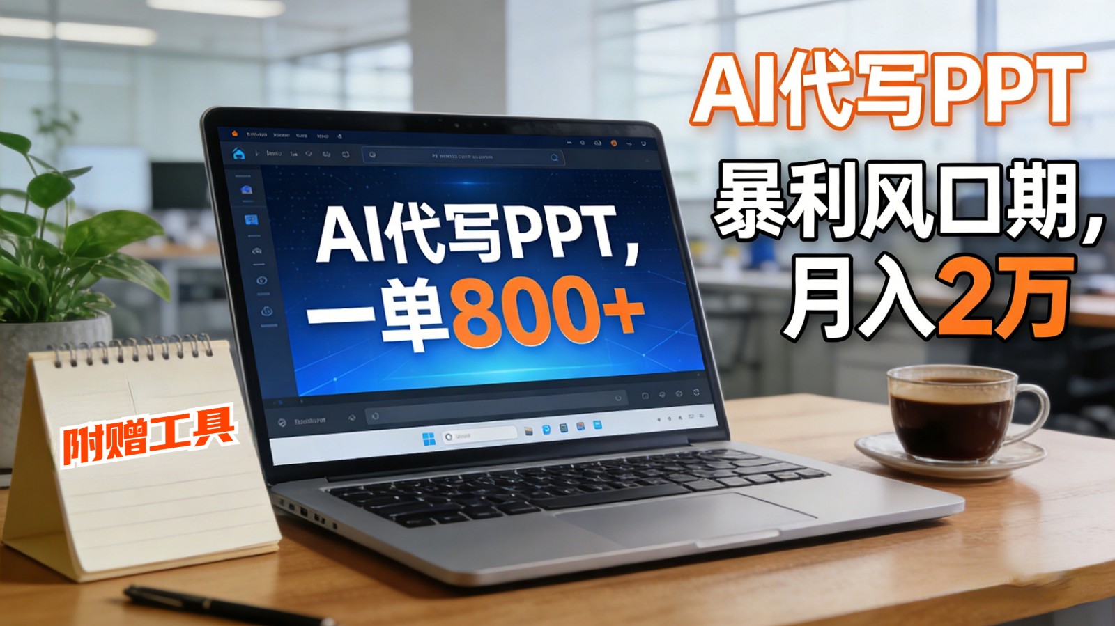 AI 代写做 PPT！一单狂赚 800+，风口期月入 2 万(工具 + 提示词直接送)-个创网云网创