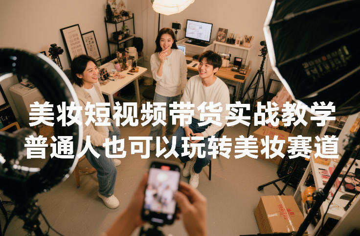 美妆短视频带货实战教学，普通人也可以玩转美妆赛道-个创网云网创