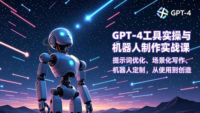 GPT-4工具实操与机器人制作实战课：提示词优化、场景化写作、机器人定制，从使用到创造-个创网云网创