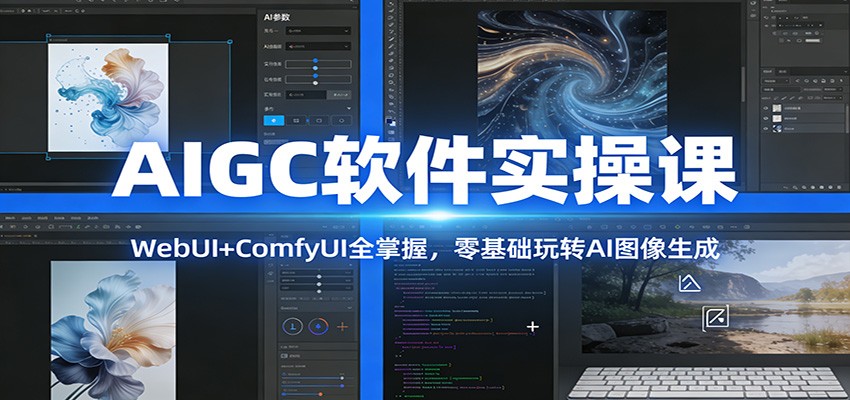 AIGC软件实操课：WebUI+ComfyUI全掌握，零基础玩转AI图像生成-个创网云网创