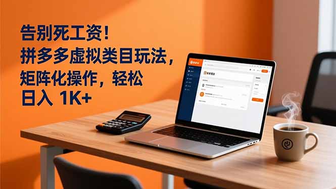 告别死工资！拼多多虚拟类目玩法，矩阵化操作，轻松日入 1K+-个创网云网创