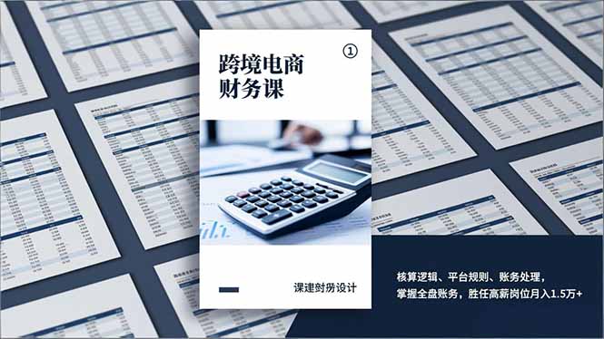 跨境电商财务课，核算逻辑、平台规则、账务处理，掌握全盘账务，胜任高薪岗位月入1.5万+-个创网云网创