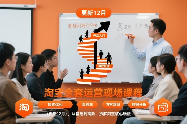 淘宝全套运营现场课程(更新26年1月),从基础到高阶,拆解淘宝核心玩法-个创网云网创
