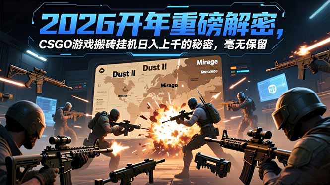 2026开年重磅解密,CSGO游戏搬砖挂机日入上千的秘密,毫无保留-个创网云网创