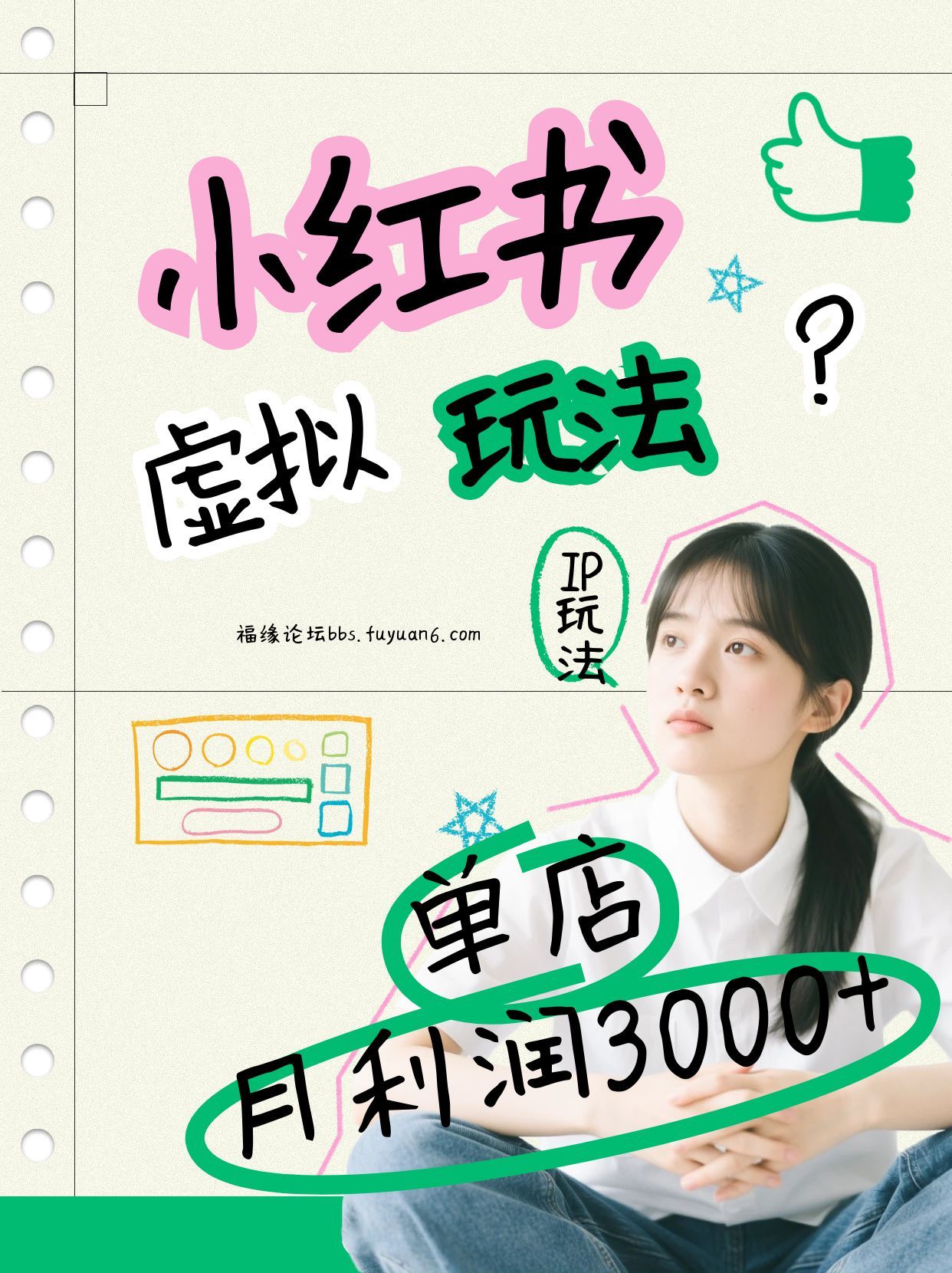 小红书虚拟玩法(铺货流和单品玩法)，单店月利润3000+，IP打法+原创商品(0违规)-个创网云网创