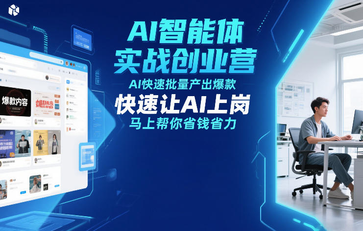 AI智能体实战创业营12月23-25号线下课，AI快速批量产出爆款，快速让AI上岗，马上帮你省钱省力-个创网云网创