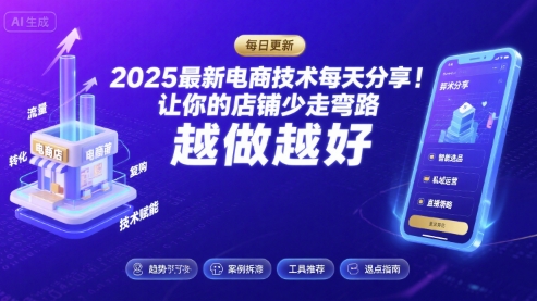2025最新电商技术每天分享，让你的店铺少走弯路，越做越好(更新26年01月)-个创网云网创