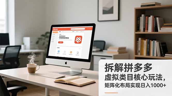 拆解拼多多虚拟类目核心玩法，矩阵化布局实现日入1000+-个创网云网创