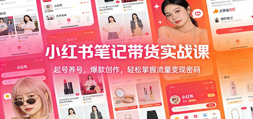 小红书笔记带货实战课：起号养号，爆款创作，轻松掌握流量变现密码-个创网云网创