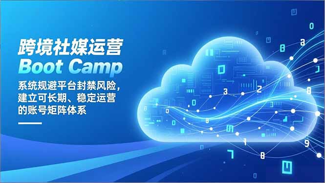 跨境社媒运营Boot Camp:系统规避平台封禁风险,建立可长期、稳定运营的账号矩阵体系-个创网云网创