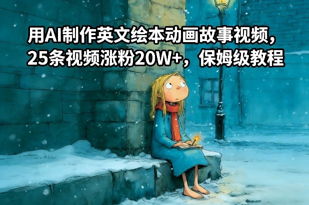 用AI制作英文绘本动画故事视频，25条视频涨粉20W+，保姆级教程-个创网云网创